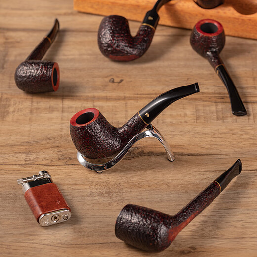 沙芬（SAVINELLI）进口烟斗石楠木510经典牛头犬大号过滤嘴烟斗及配件意大利高端 【罗马673型+全套配件】8件套
