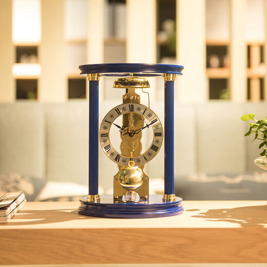 Hermle Uhren Europäische moderne Uhr Wohnzimmer Mechanischer Pendel Tisch Sitzuhr MT002-BL0791