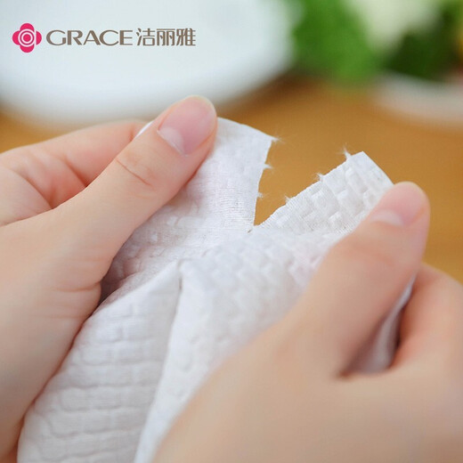 Grace lazy rag thickened wet and dry kitchen disposable rag not easy to stain with oil cleaning cloth lazy rag pure white (single roll)