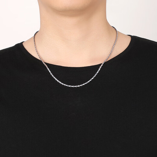Saturday Fu PT950 platinum necklace men's melon seed chain platinum necklace Chinese Valentine's Day gift B058269 about 12.13g 53cm