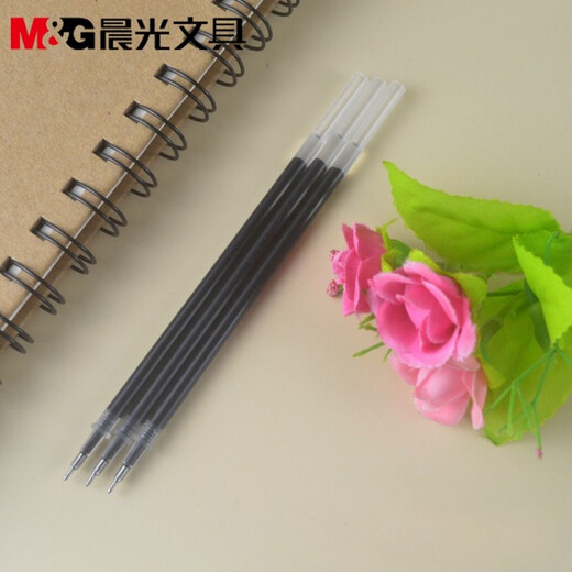 晨光插盖中性替芯黑0.5半针管学生办公书写用水笔签字笔笔芯5010 (3盒60支笔芯 黑色)