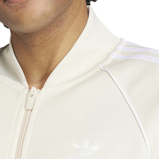 Adidas Clover Jacke Herren 2025 Spring Neues Fitnesstraining Sportswear Ständer Kragen Windproof Casual Jacket IR9864 Elfenbein Weiß L.