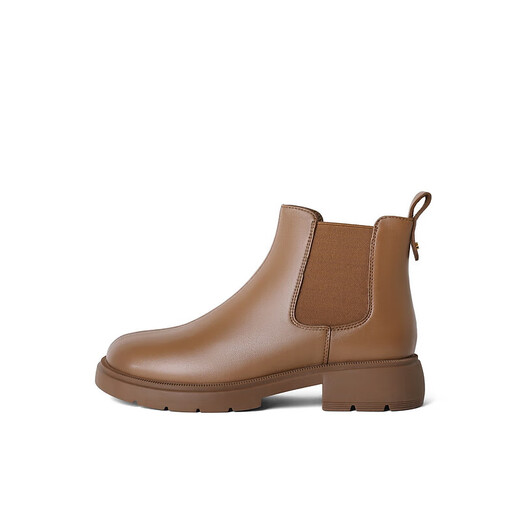 Belle soft French Chelsea boots women's mall same sheepskin commuter boots A2V1DDD3 brown-single 34 (220mm)