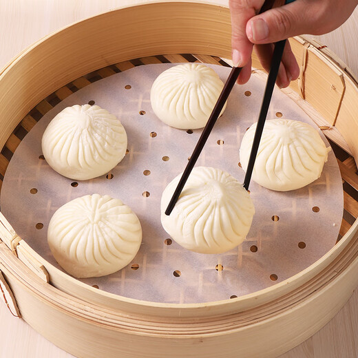 Baijie steamer paper bun pad steamed bun paper non-stick basket paper disposable steamer paper 100 sheets diameter 32cm