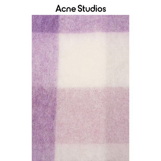 Acne Studios Gift Plaid Tassel Rainbow Vally Wool Scarf Lilac/White One Size