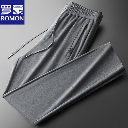 ROMON high-end heavy cotton middle-aged sports casual pants men's autumn and winter loose large size dad sweatpants gray pants 2210 dark gray spring and autumn style XL