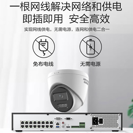 海康威视海康威视监控摄像头家用网络高清全彩/红外夜视poe拾音半球摄像机 400万全彩录音(POE) 镜头焦距2.8mm