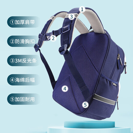 Disney elementary school bag 1-3 boys and girls shoulders Mickey casual children's backpack SM11969 navy blue