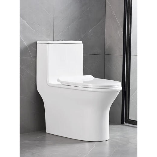 特殊坑距节水静音陶瓷坐便器连体式抽水马桶家用小户型虹吸式座便 8668小户型微晶釉面 380mm