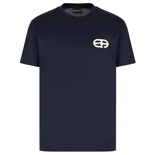 ARMANI/Armani EA Embroidered Eagle Mark Men's Mercerated Cotton Fashion Short Sleeve Round Neck T-shirt 8N1TF5 1JUVZ Brown U6167 M