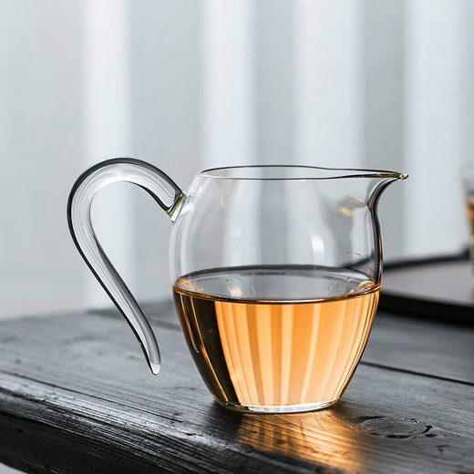 禾器·炫彩小翊口透明色茶海公道杯 手工茶具配件高硼硅耐高温玻璃分茶器 小翊口茶海(透明色)1449