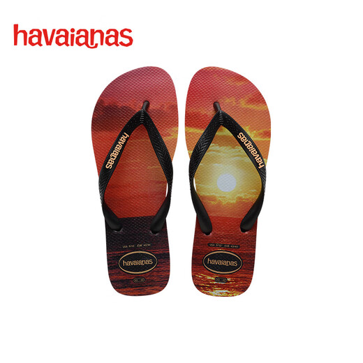 Havaianas Hype III Plage des tongs masculins pour hommes Summer Seaside Outdoor Outdoor Casual Pheppers peut être porté à l'extérieur de 6196-Black / Peach 43-44 Brésilien Code