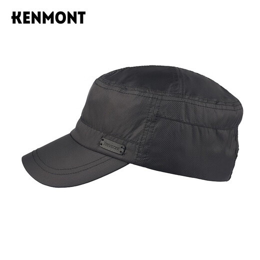 Kenmont thickened warm quilted pure black peaked cap men's autumn and winter outdoor street cold flat cap km-2651