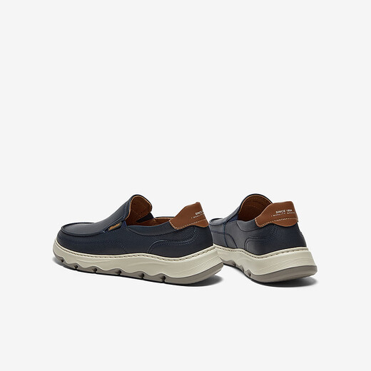 Bata Loafers Men's 2025 Spring Casual Casual Breatable Cow Wide Grueso Pedal de un pie G6850am5 Azul oscuro 42