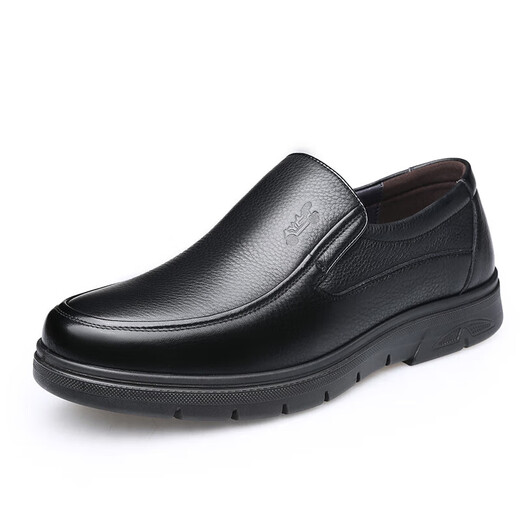 Chaussures en cuir de voiture classique pour hommes Chaussures en cuir souple de la boue de vache Sole sans glissement sans glissement et personnes âgées Pédales papa chaussures pour hommes lyc9901 noir [chaussures simples] 38