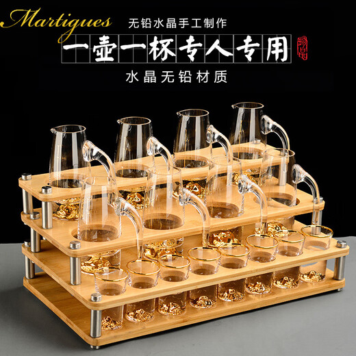 Household liquor cup divider storage bamboo rack creative wine storage wine rack tray wine glass storage anti-corrosion and durable 6 large hole cup holders