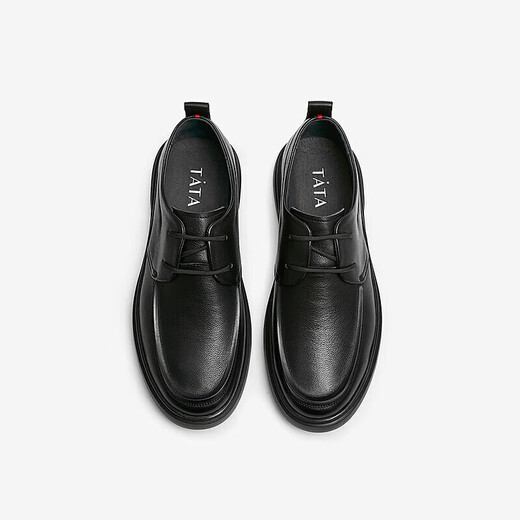 Him her Tata soft sole business casual leather shoes black British heightening genuine leather dad shoes men VVK01CM4 black 41