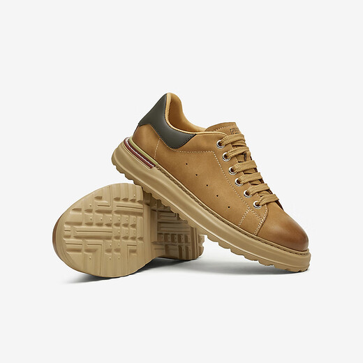 Zapatos de tablero de planta gruesos de Tata al aire libre zapatos de cuero para hombres zapatos de trabajo de cuero casual 2024 invierno nuevo vkp01dm4 marrón/carne 40 40