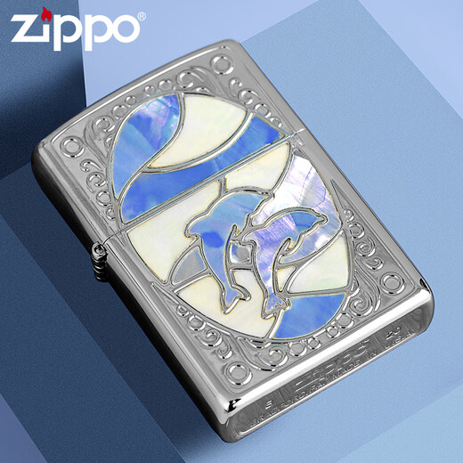 
ZIPPO kerosene lighter genuine windproof colored dolphin lover creative gift for boyfriend Valentine's Day Dolphin lover [new machine without oil] DY9902GQ