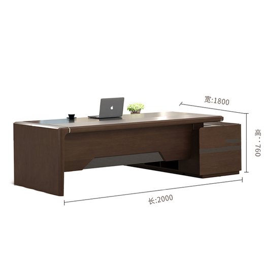 TONGTA modern leather boss desk office president desk business executive desk boss desk high-end office furniture 2.0 meters boss desk left side cabinet