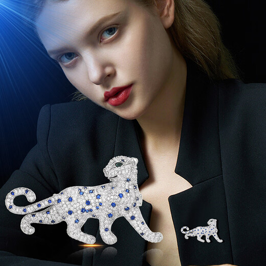 Marco Bizzarri European and American fashion jewelry personalized leopard brooch high-end female domineering retro jewelry animal corsage pin accessories birthday gift for friends and besties