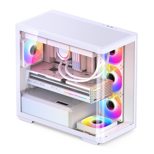 JONSBO D300 white MATX chassis (column-less curved sea view room/360 radiator/ATX power supply/10 fan positions/Type-c Gen2 10Gbps+)
