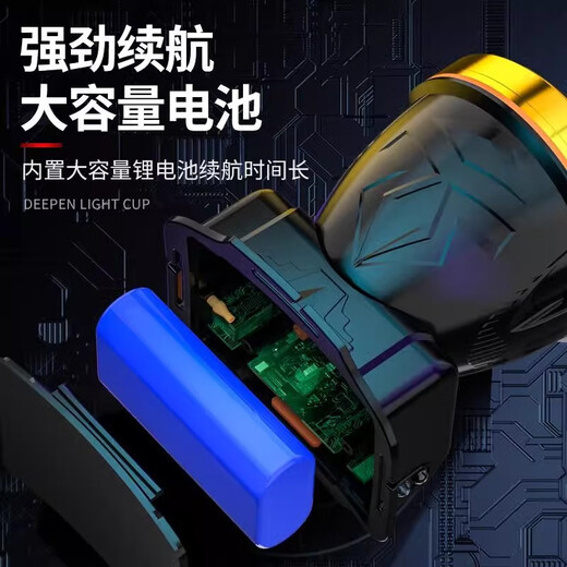 Los faros al aire libre de Nufeng son fuertes y duraderos, 50,000w impermeables, 60 horas de carga, lámparas de pesca súper brillantes para pesca nocturna, mini versión 9900W/100 horas duración de batería/batería de litio único