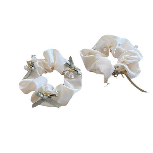 Lily of the valley flower hair accessories headband for women, high-end bow, large intestine hair tie, forest style hair rope, hair tie, satin headband, lily of the valley flower bow