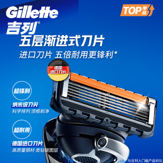 Gillette razor manual razor beard edge hidden 5-layer blade Zhishun gravity box non-electric blade non-Geely men's German import travel portable New Year's birthday gift for boyfriend