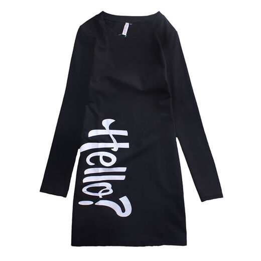 Suowanyi (Suowanyi) Plus Samt Blue 2021 Spring Neues Frauen mit langem T-Shirt mit Mitte der Länge 6625 Fünf-Punkte-Sternschwarzfeder und Herbst ohne (Samt) L 100-115jin [Jin gleich 0,5 kg]