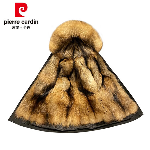 皮尔卡丹（pierre cardin）高档派克服女貂可拆卸内胆2025新款冬仿狐狸毛中长款皮草外套大衣 中款黑壳黄色内胆 加厚75厘米 M90-105斤