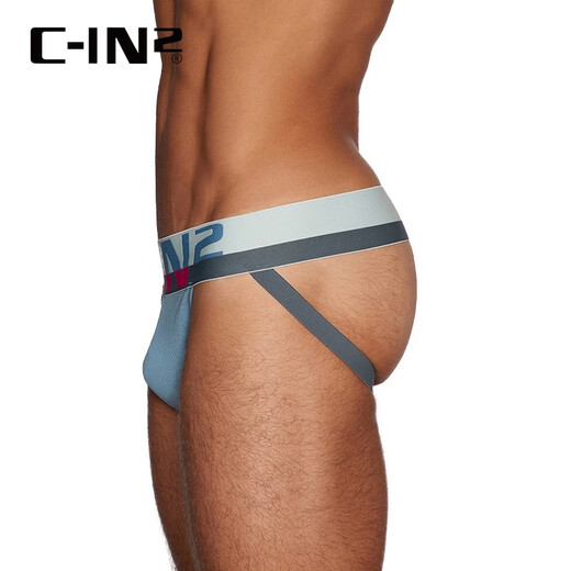 C-in2 neuer Tanga für Männer Baumwolle spandex u konvexer großer Beutel sexy Hüfte exponierten Doppel-Tanga für Männer 8025fc Hellblau 481-1 m geeignet für 2 Fuß 4-2 Fuß 5 Taille (Größe 31-33)