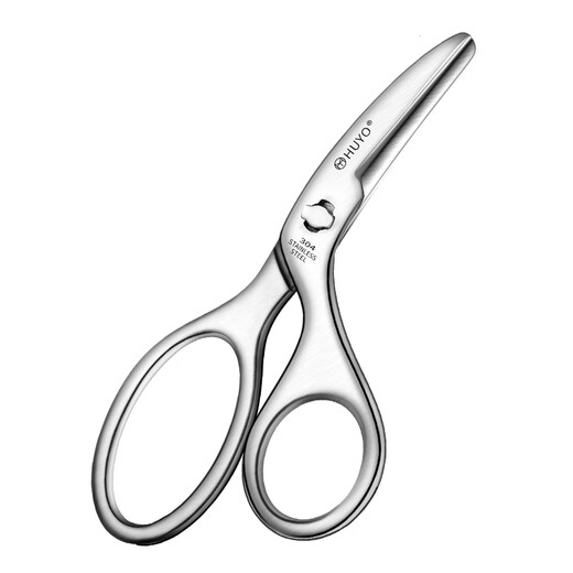 HUYO食品级304不锈钢辅食剪刀婴儿食物剪宝宝便携熟食小剪子剪菜剪肉 304钢辅食剪刀【收纳盒】