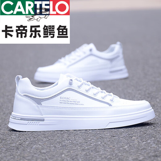 Cartelo Summer Chaussures respirantes Chaussures tendance des hommes Chaussures blanches pour hommes polyvalents Chaussures de sport décontractées de style coréen 9859 noir 43