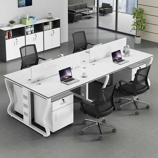 Elorin staff desk and chair combination 4 people 6 four person butterfly desk staff workstation card base double office table desktop 16 thick + semi-hidden wire box double seat 120*120 color remarks