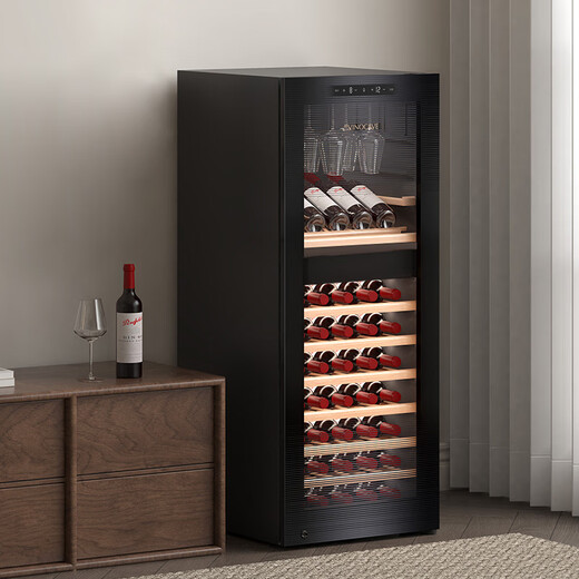 Vinocave red wine cabinet constant temperature wine cabinet compressor home living room fresh wine refrigerated storage display cabinet refrigerator bar ultra-thin dual temperature dual control CWC-200B-189L