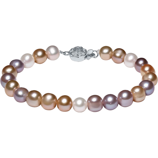 Saturday blessing S925 silver rose color pearl bracelet birthday gift X1913406 about 7mm 17cm