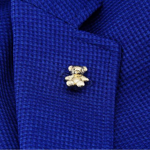 
ShiJUN (SHIJUN) Light luxury men's suit brooch luxury wedding accessories retro plated dumb bear collar pin suit pin breast gold plated brooch + cufflink set