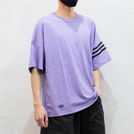 阿迪达斯 （adidas）三叶草短袖男士2025夏季新款户外跑步休闲圆领健身训练运动服T恤 纯棉HR3291 L