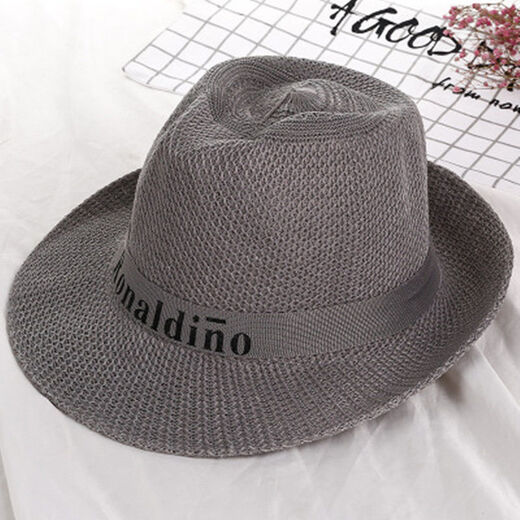 卡若登新品老年人夏天亚麻帽子男春夏天太阳帽沙滩遮阳防晒凉帽夏天中老年爸爸草帽亚麻礼帽 卡其色 大号59厘米