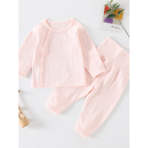 Disney baby underwear set pure cotton high waist belly protection baby autumn clothes and autumn pants split pajamas spring and autumn boneless base to keep warm light green upgrade 16837 boneless underwear cover 66 cm Recommended 10-14 Jin [Jin equals 0.5 kg]