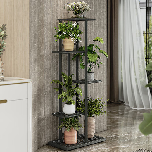 Solno Blumenständer mehrschichtige Klappboden im Innenhause Balkon dekorativen Blumenständer Schmiedeeisen Wohnzimmer Innenhof Einfaches Sukkulpfmittel Rack Weiß H916 (6 Töpfe verbesserte Version)