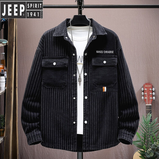 Jeep Spirit Denim Shirt Men's Men's à manches longues à manches longues et à manche à manches à manches à manches longues et à manches automne-automne
