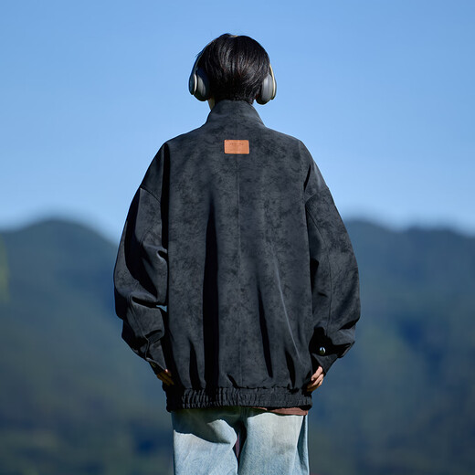 Shelley Jones American retro pu leather jacket men's autumn new loose trendy high-end handsome jacket clothing black 2XL recommended 135-155Jin Jin equals 0.5 kg