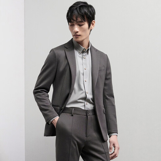 报喜鸟休闲西服男士易打理无束缚修身外套便西ESU233722U 灰绿 46