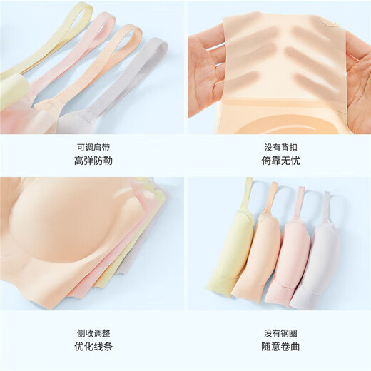 Urban Beauty Underwear Women's No Steel Ring Cool Feeling Seamless Small Cool Breeze Light Jelly Strip Soft Support Bra Bra 2B322L
