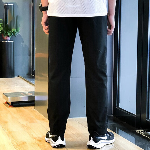 耐克（NIKE）男裤秋冬新款时尚潮流跑步健身训练百搭宽松运动裤休闲长裤 DM6627-010/黑色梭织/直筒裤 L