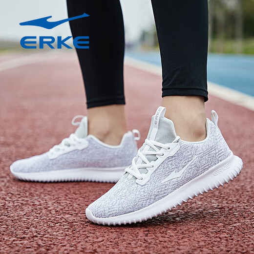 Мужская обувь Hongxing Erke (ERKE) 2026, новинка осени и зимы, плюс бархатные теплые кроссовки, мужская повседневная обувь с дышащей сеткой, спортивная обувь на мягкой подошве Erke белого цвета (модель с сеткой) 3291 40