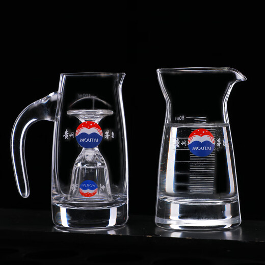 Molin crystal glass Maotai wine dispenser with logo, 10ml Maotai cup, white wine glass, liquor cup with label, 80ML Maotai wine dispenser*1