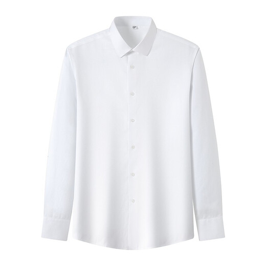 Vancl Eslite Camisa de manga larga para hombres Negocios para hombres sin hierro Formal de algodón 80 Jacquard Strip Camisa Blanca 41